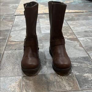 Little Girl Size 1 Faux Leather Knee-High Fabkids Riding Boots